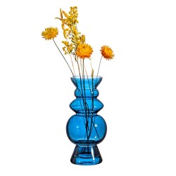 Selina Glass Vase Blue 17cm - GL053 1D
