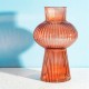 Shapely Fluted Glass Vase Amber 35cm - GL040 5E