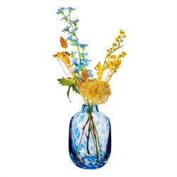 Small Blue Speckled Glass Vase 18cm - GL041 5B