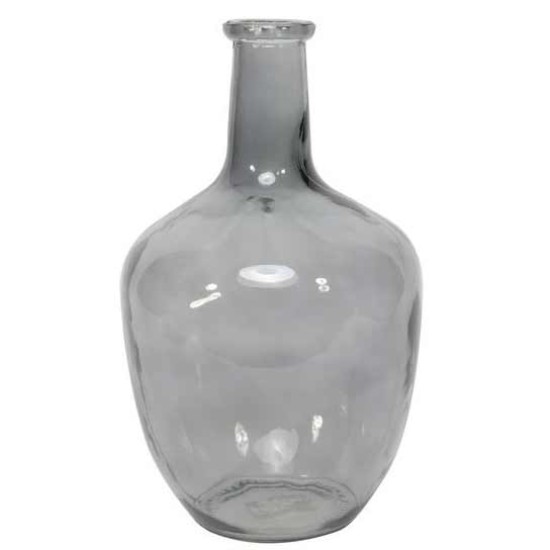 Large Glass Bottle Flower Vase Dove Grey 29cm - GL018 6D