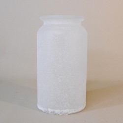 20cm White Frosted Flower Vase - GL096