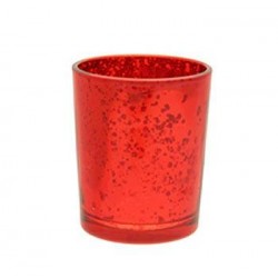 Glass Votive Candle Holder Antique Red - GL014 5C