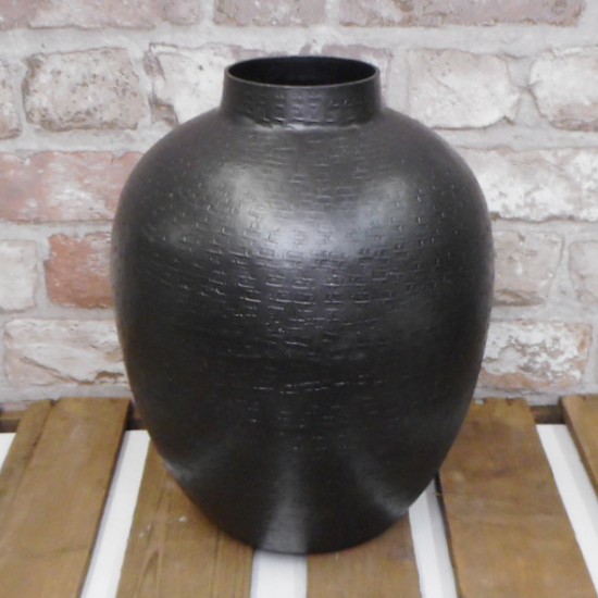 Metal Vase Graphite Grey 28cm - VS014 4D