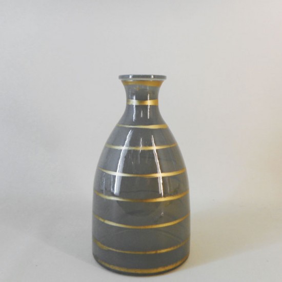 Orla Glass Vase Dove Grey and Gold 23cm - GL024 4C
