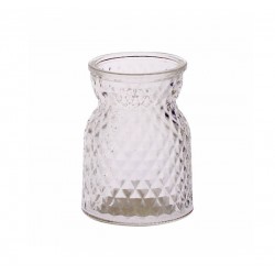 10.5cm Pressed Glass Flower Vase - GL046 
