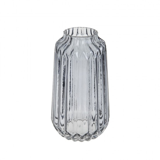 Retro Glass Flower Vase Grey 23cm - GL054 10C