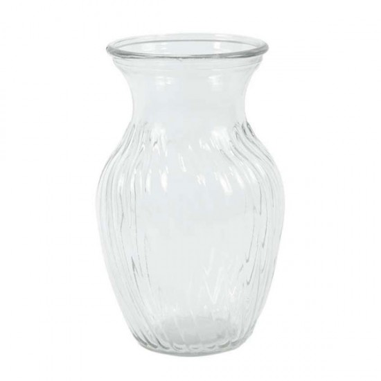 Ribbed Glass Sweetheart Vase 20cm - GL043 11D