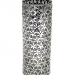 Silver Mosaic Cylinder Vase - CYL001 4B