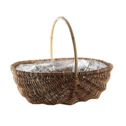 Oval Split Willow Basket Natural 31cm - BKT009