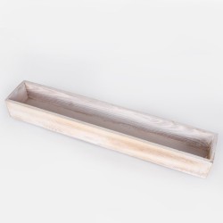 White Washed Wooden Trough 52cm -  BOX010 BC