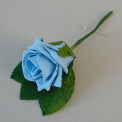 Colourfast Foam Rose Boutonniere Buttonhole Pale Blue - R463