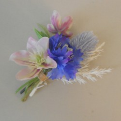 Cornflower and Thistle Buttonholes Blue - BH010