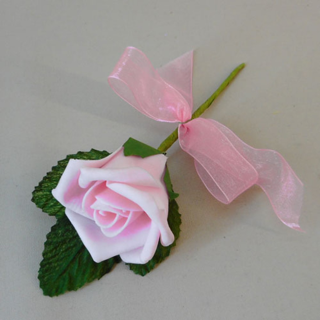 Colourfast Foam Rose Boutonniere Buttonhole Pale Pink Artificial Flowers