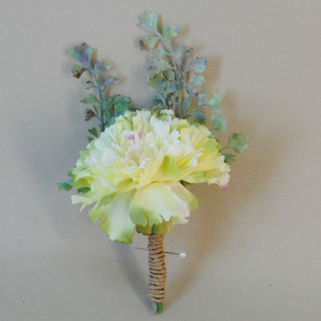 Honister Faux Flowers Boutonniere Green Carnation Artificial Wedding