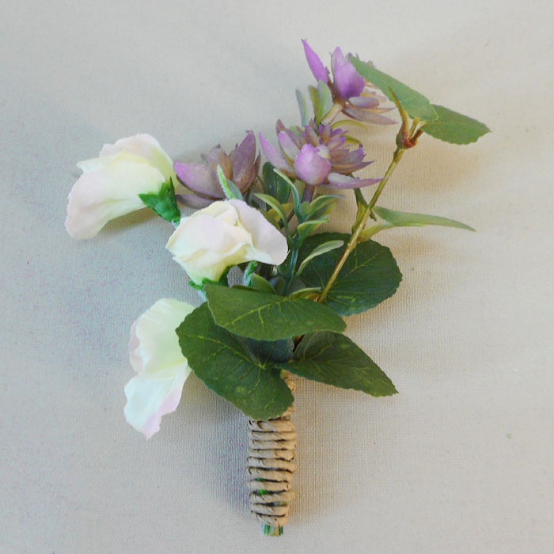 Honister Faux Flowers Boutonniere Mauve Purple Artificial Wedding Flowers