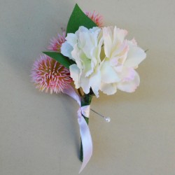 Longlands Faux Flowers Boutonniere Pink - LON023