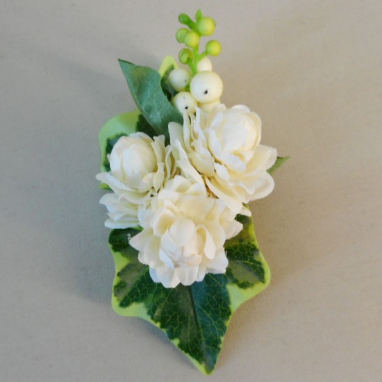 Loweswater Faux Flowers Boutonniere Cream - LOW003