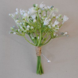 Gypsophila Buttonhole White Artificial Flowers - BH002