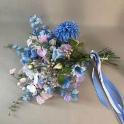 Something Blue Faux Flowers Elopement Bouquet - BLUE001