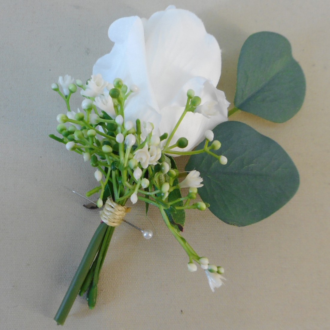 Coniston Faux Flowers Boutonniere Artificial Wedding Flowers