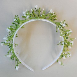 Coniston Faux Flowers Head Band White Gypsophila - CON005
