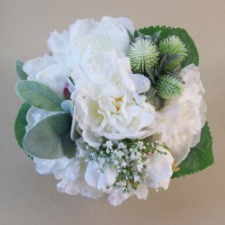 Alicia Peonies Wedding Bouquet White 32cm - P210 GS1D