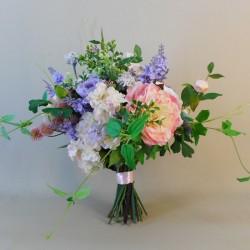 Longlands Faux Flowers Wedding Bouquet Bride Pink Lavender - LON021