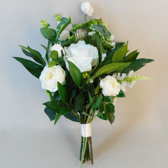 Loweswater Faux Flowers Wedding Bouquet Bridesmaid Cream - LOW002