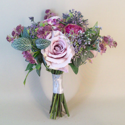 Lyla Cottage Garden Rose Pomander Mauve Purple 19cm | Artificial Flowers