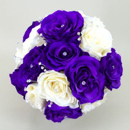 purple flower wedding bouquet