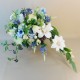 Skiddaw Faux Flowers Wedding Bouquet Blue Cream Bride - SKI001