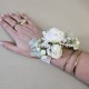 Ivory Roses and Pearls Wrist Corsage - WCOR013