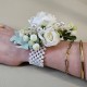 Ivory Roses and Pearls Wrist Corsage - WCOR013