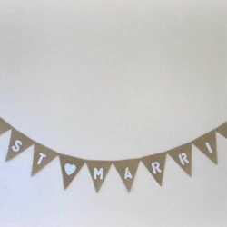 Burlap Just Married Hessian Bunting - BUN004 4C