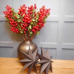 Artificial Christmas Berries Stem Red 63cm - X21086 BAY3A