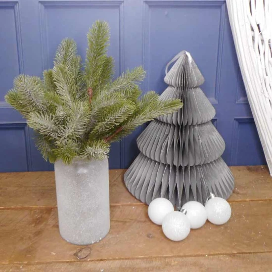 Artificial Christmas Pine with Silver Glitter 40cm - X22025 BAY4B