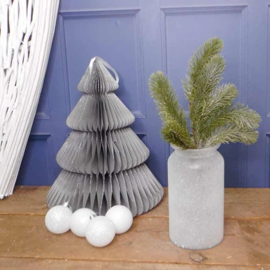 Artificial Christmas Pine with Silver Glitter 40cm - X22025 BAY4B