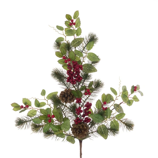 Askham Christmas Greenery and Berries Spray 69cm - X23032 BAY4C
