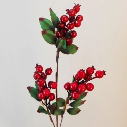 Artificial Christmas Berries Stem Red 63cm - X21086 BAY3A