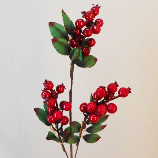 Artificial Christmas Berries Stem Red 63cm - X21086 BAY3A
