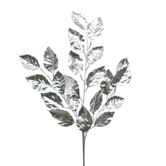 Silver Metallic Bayleaves Spray 71cm - X22056 BAY2C