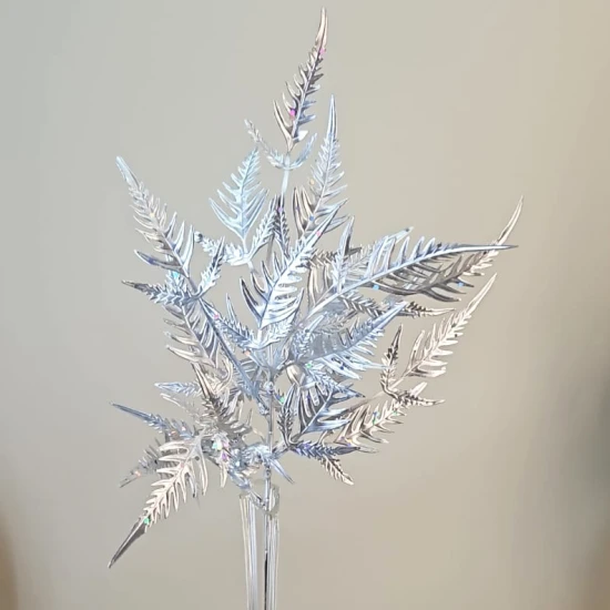 Glitter Fern Spray Silver 57cm - X25067 BAY4B