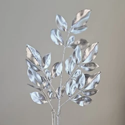 Metallic Bayleaves Spray Silver 71cm - X25057