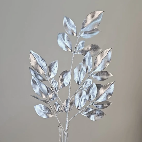 Metallic Bayleaves Spray Silver 71cm - X25057