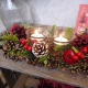Apple and Pine Cone Christmas Tea Light Holder - X22055A FR1B