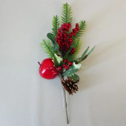 Artificial Spruce Berries and Apple Pick - 18X069