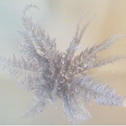Silver Glitter Feather Fern Plant - 16X002