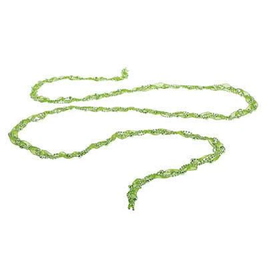 Organza Ribbon and Bead Garland Lime Green - X098 