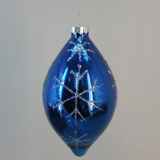 120mm Glass Christmas Baubles Sophia Blue Finial - X20024