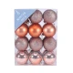 60mm Shatterproof Christmas Baubles Rose Gold Pack of 24 - X19065